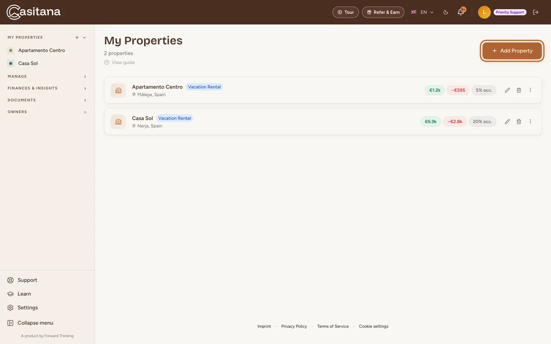 Screenshot: Click Add Property