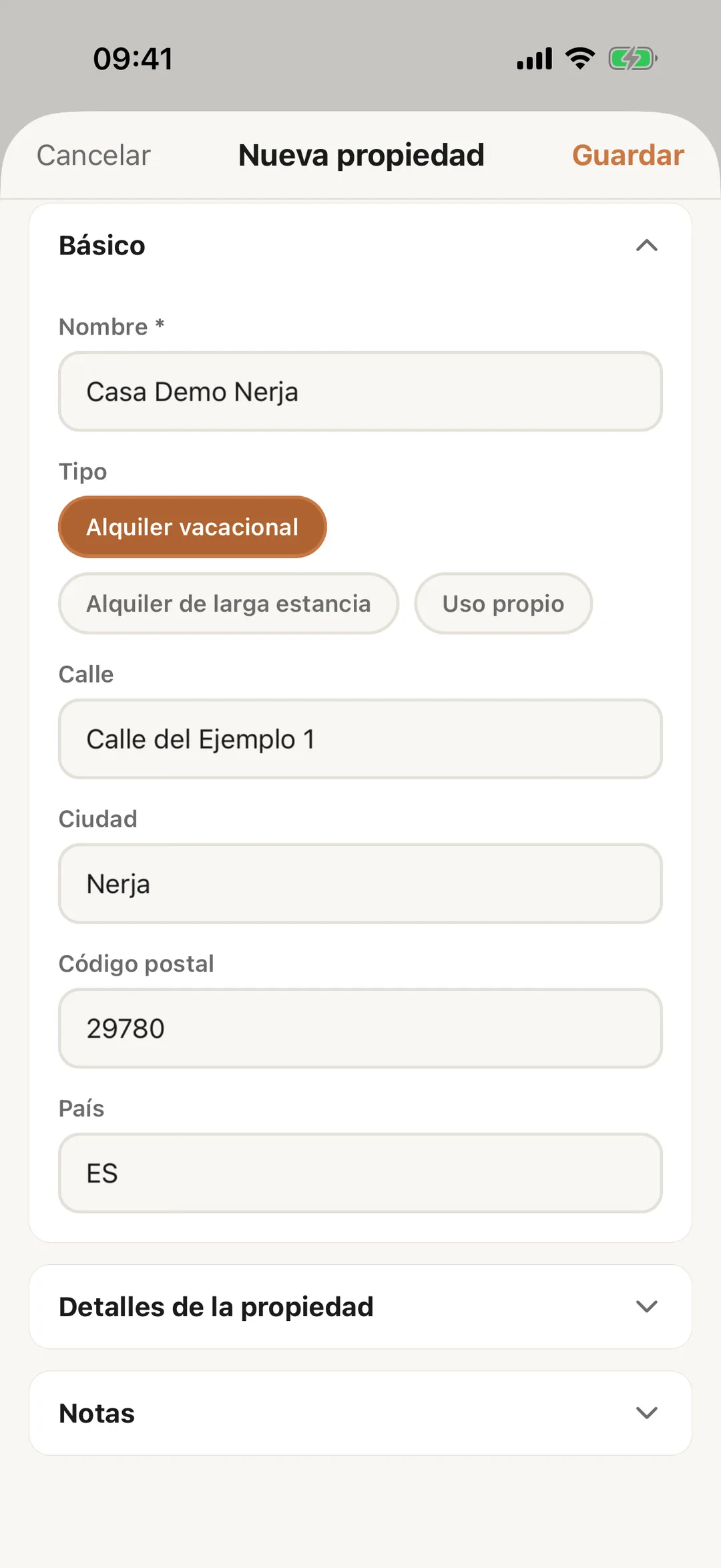 Captura de pantalla: Rellena el formulario