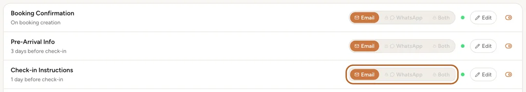 Screenshot: Choose how each message goes