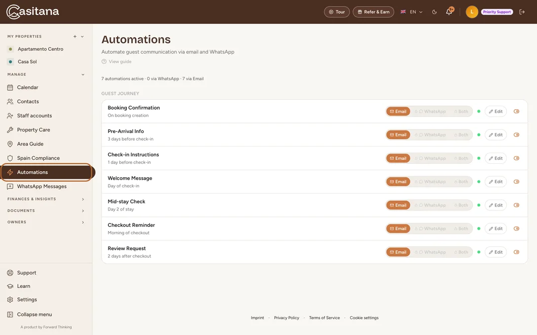 Screenshot: Open Automations