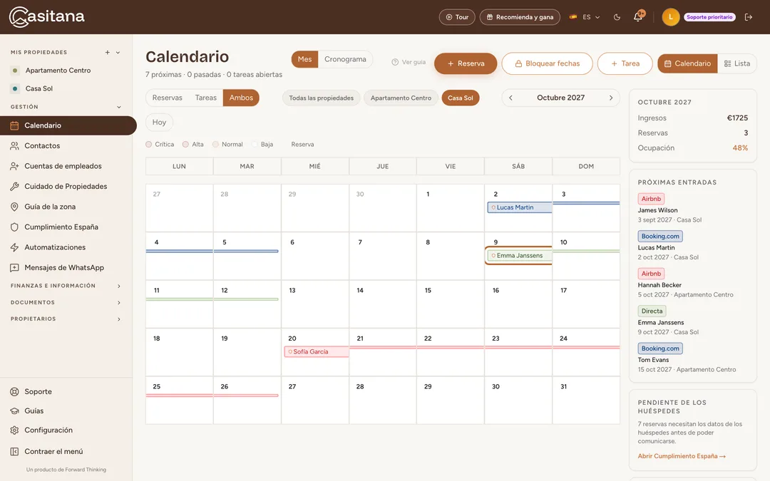 Captura de pantalla: Abre la reserva