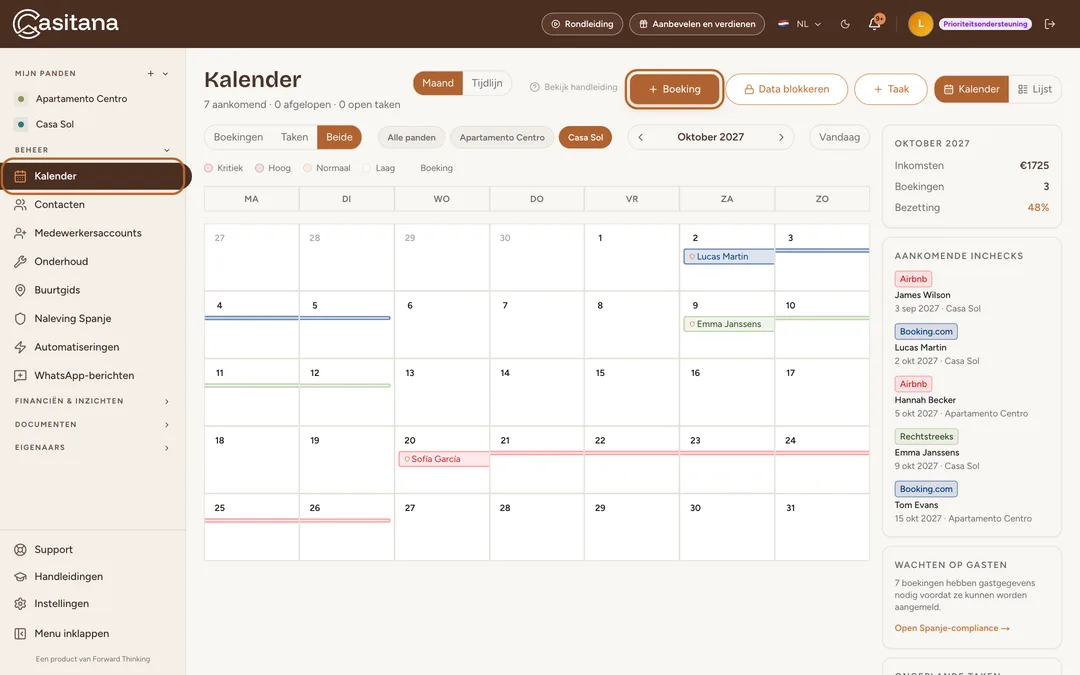 Schermafbeelding: Open de kalender
