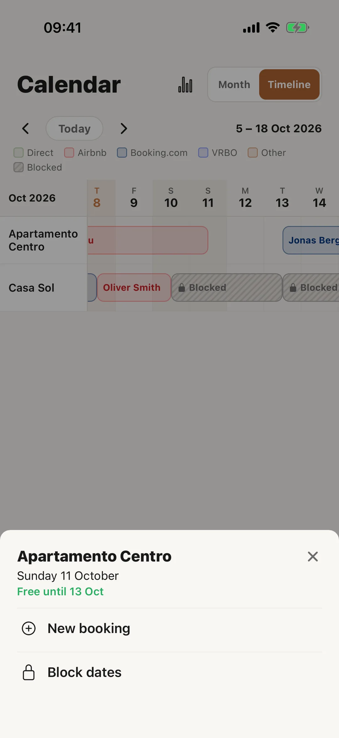 Screenshot: In the app