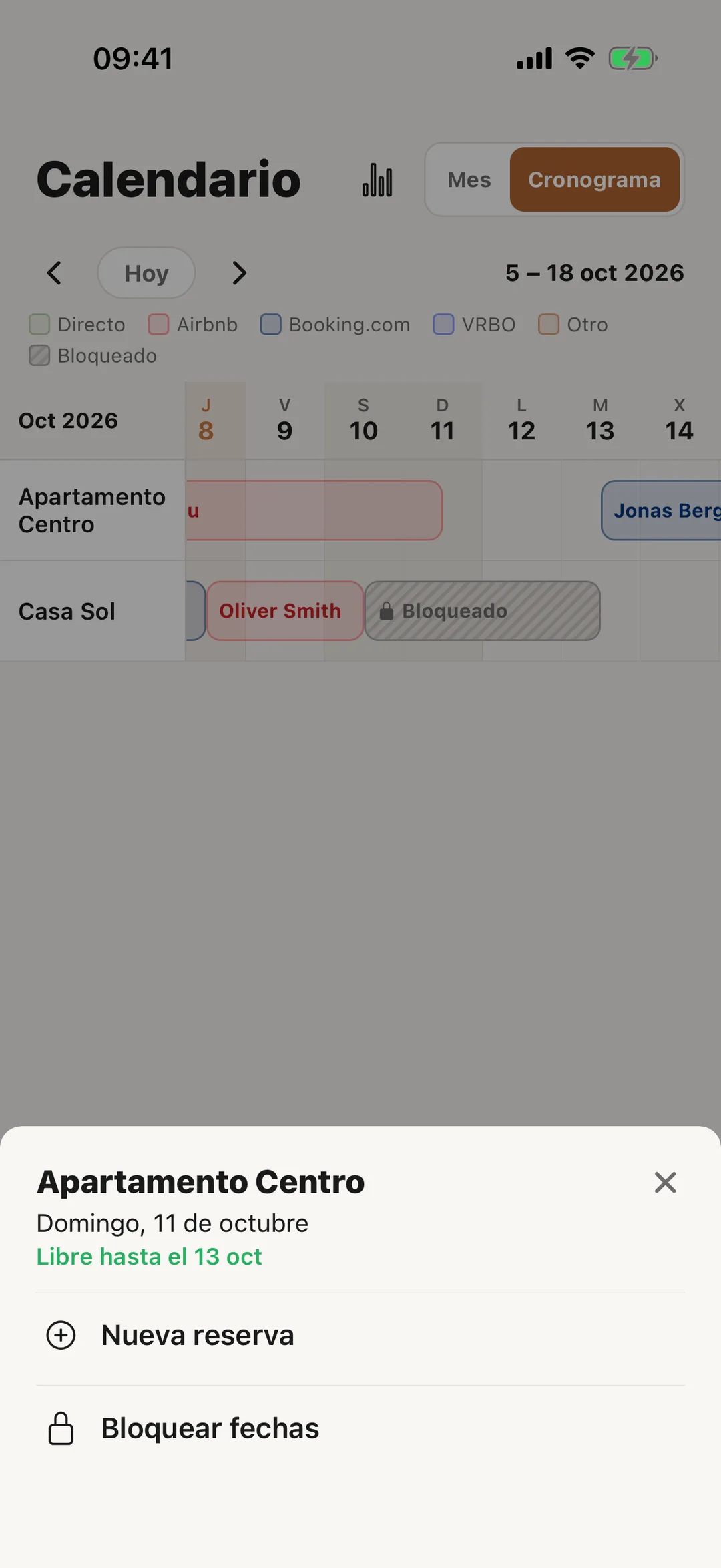 Captura de pantalla: En la app