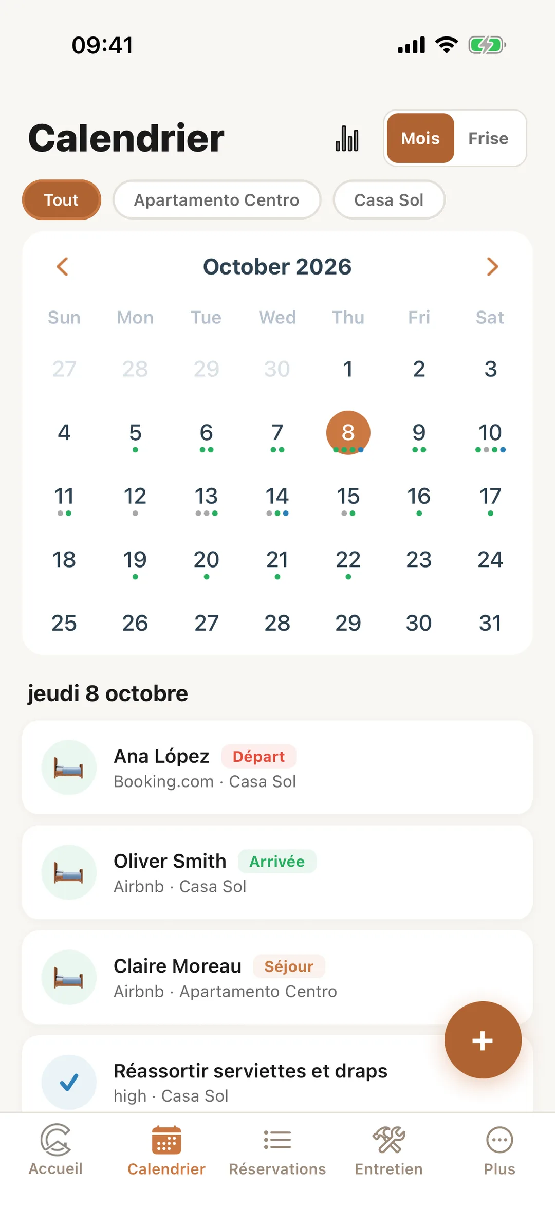 Capture d’écran : Le mois dans l’application