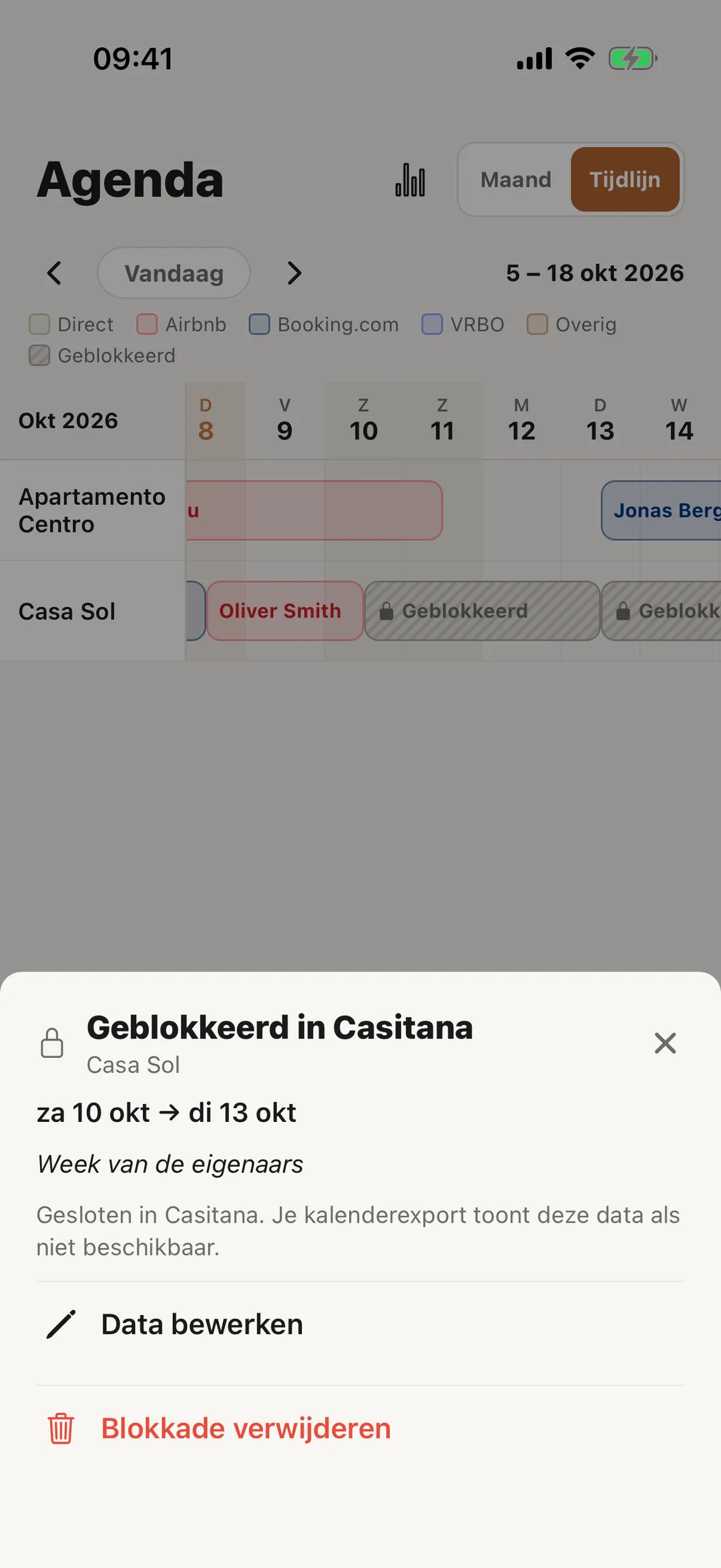 Schermafbeelding: In de app