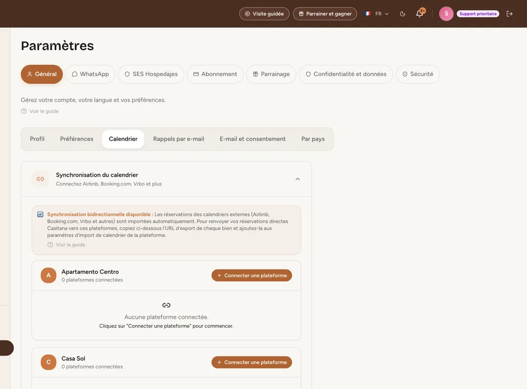 Capture d’écran : Copiez votre lien d’export