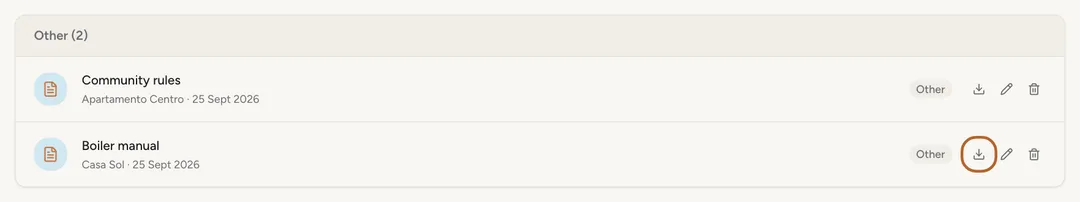 Screenshot: Download a document