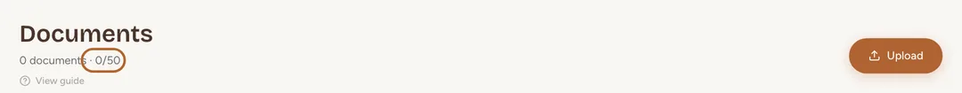 Screenshot: How many documents your plan keeps