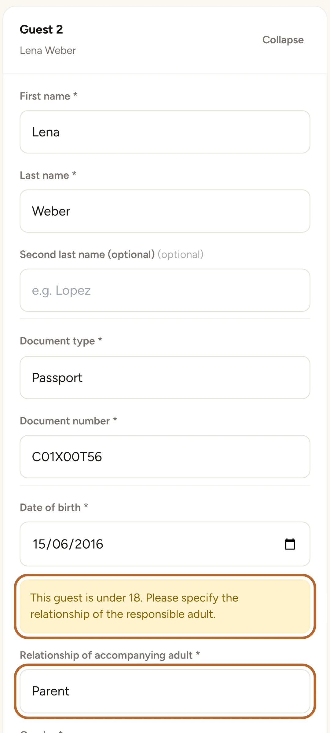 Screenshot: Add every guest