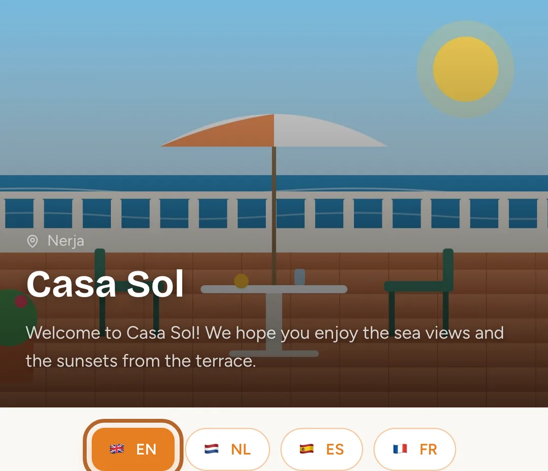 Screenshot: Open the guest page