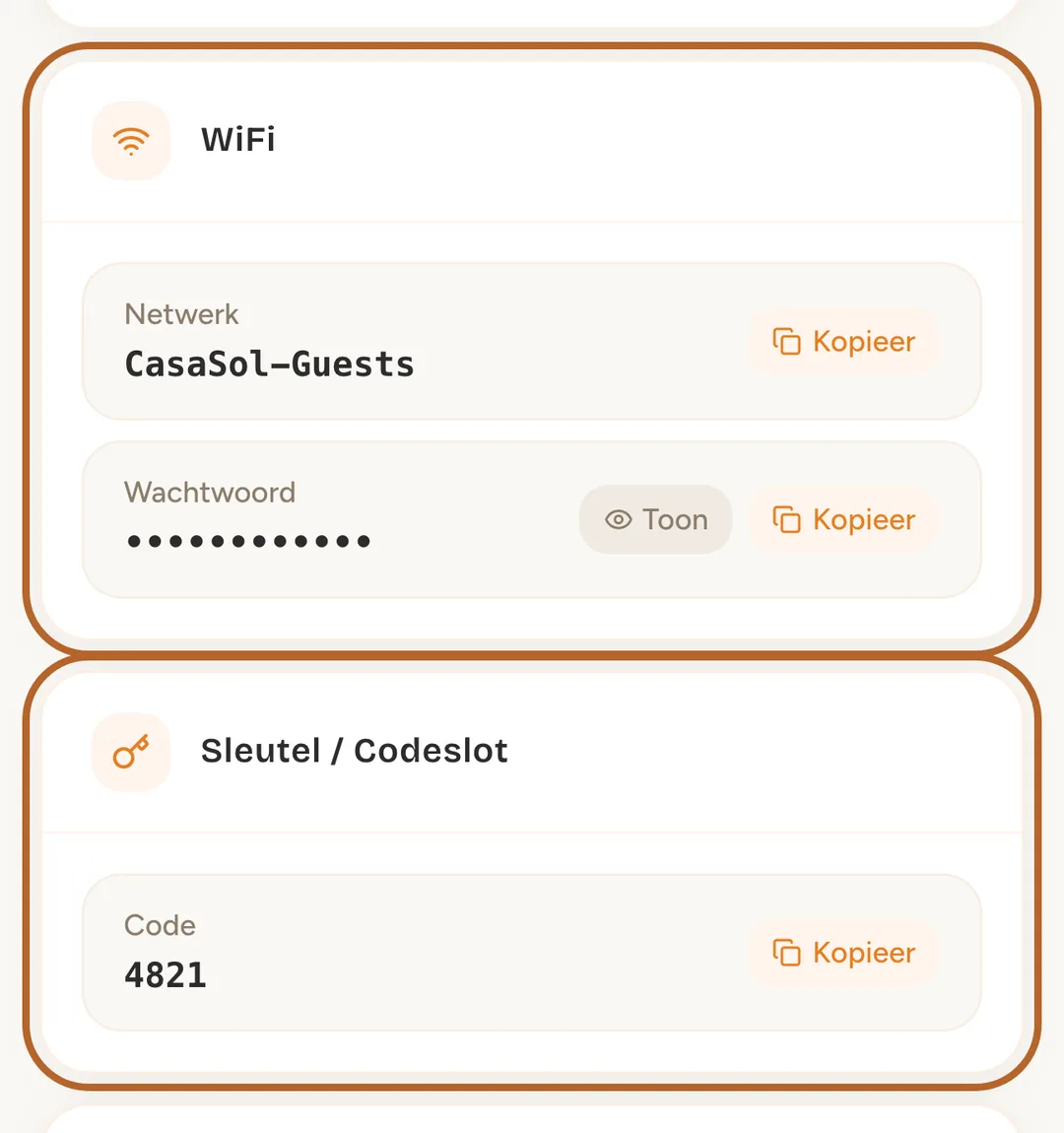 Schermafbeelding: Wifi en binnenkomen