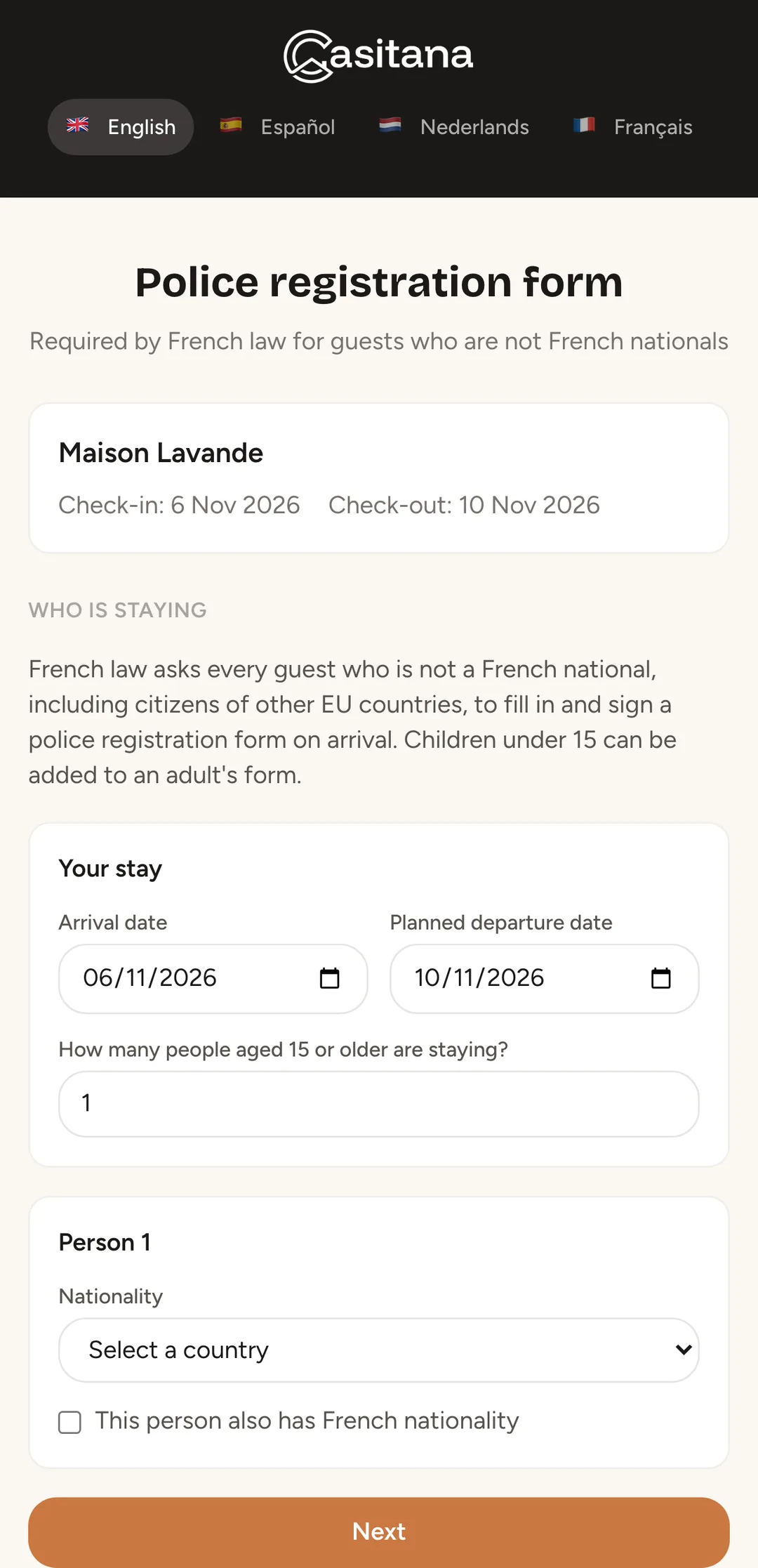 Screenshot: Who is staying