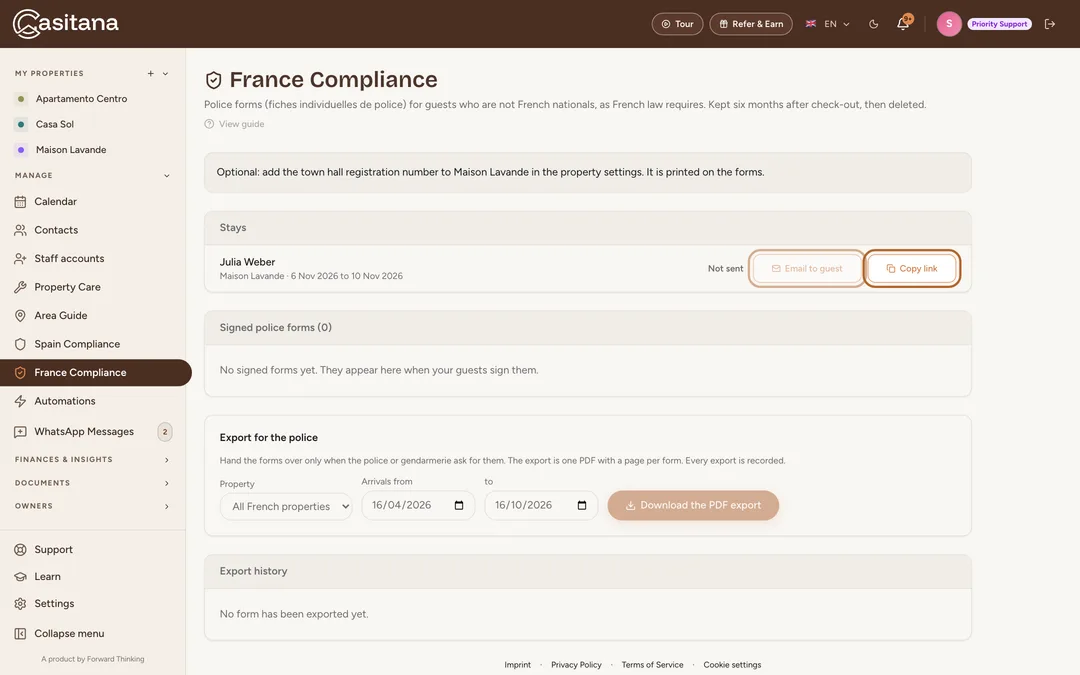 Screenshot: From the France page