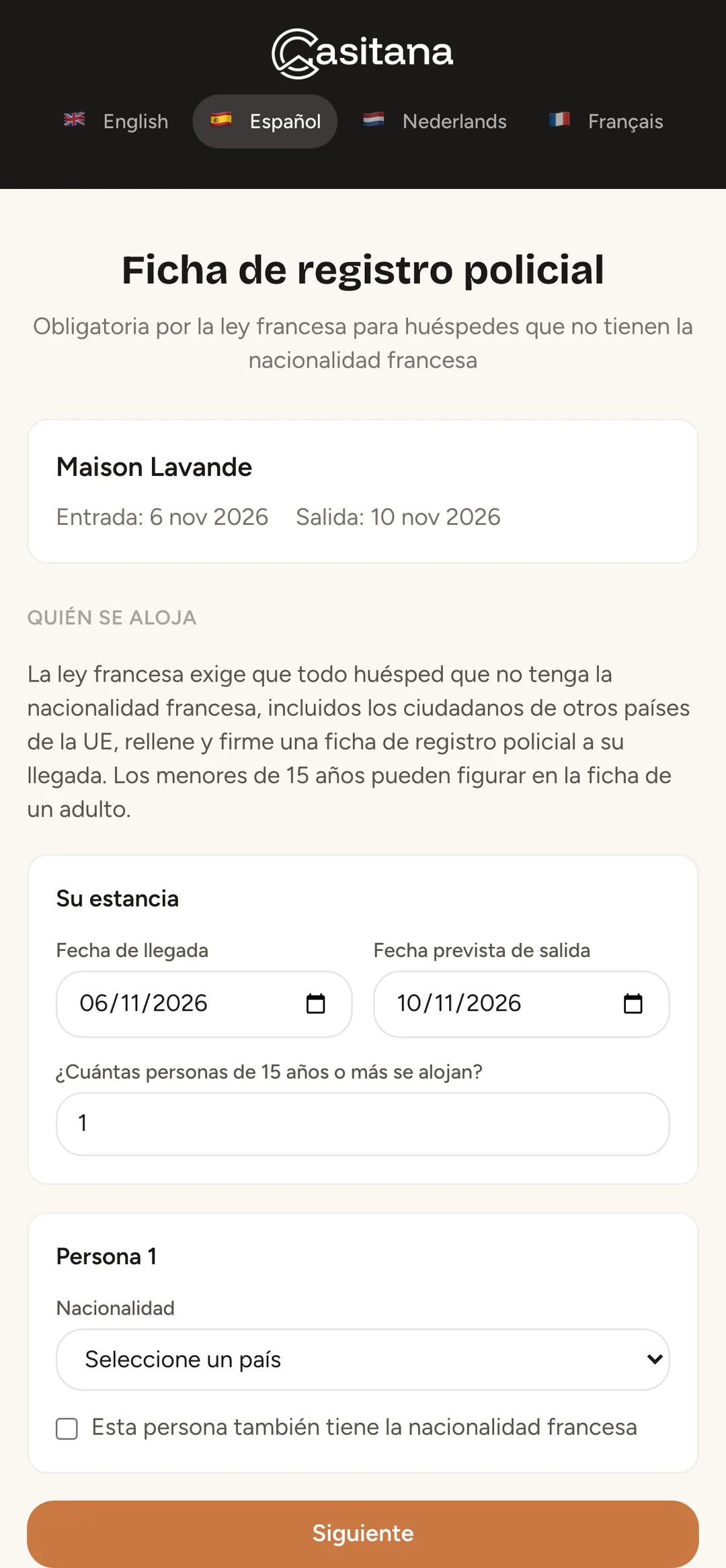 Captura de pantalla: Quién se aloja