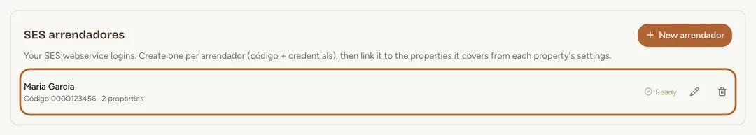 Screenshot: One arrendador for all your properties