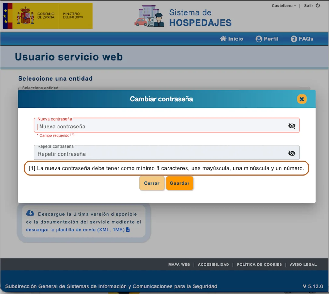 Screenshot: Set a password