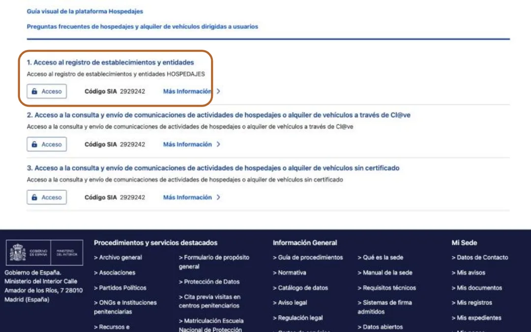 Screenshot: Choose the first access