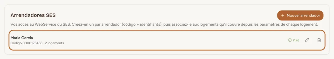 Capture d’écran : Un seul arrendador pour tous vos biens