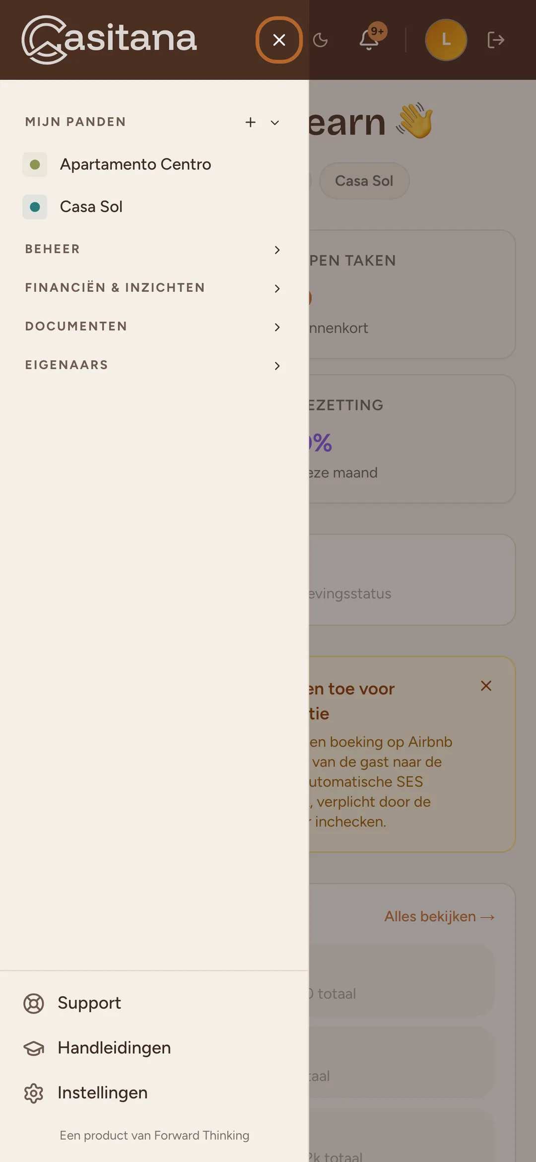 Schermafbeelding: Open het menu op een telefoon