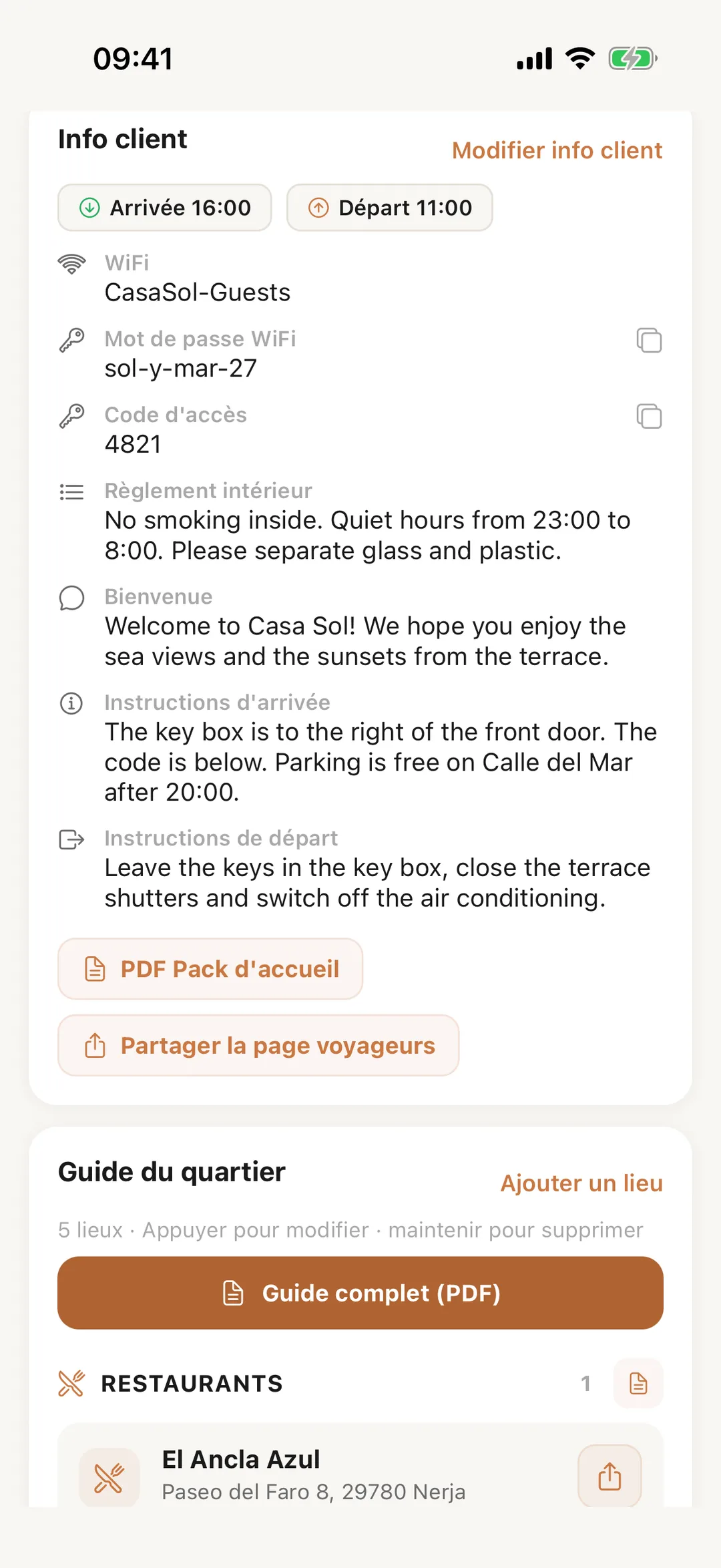 Capture d’écran : Sur la page du bien