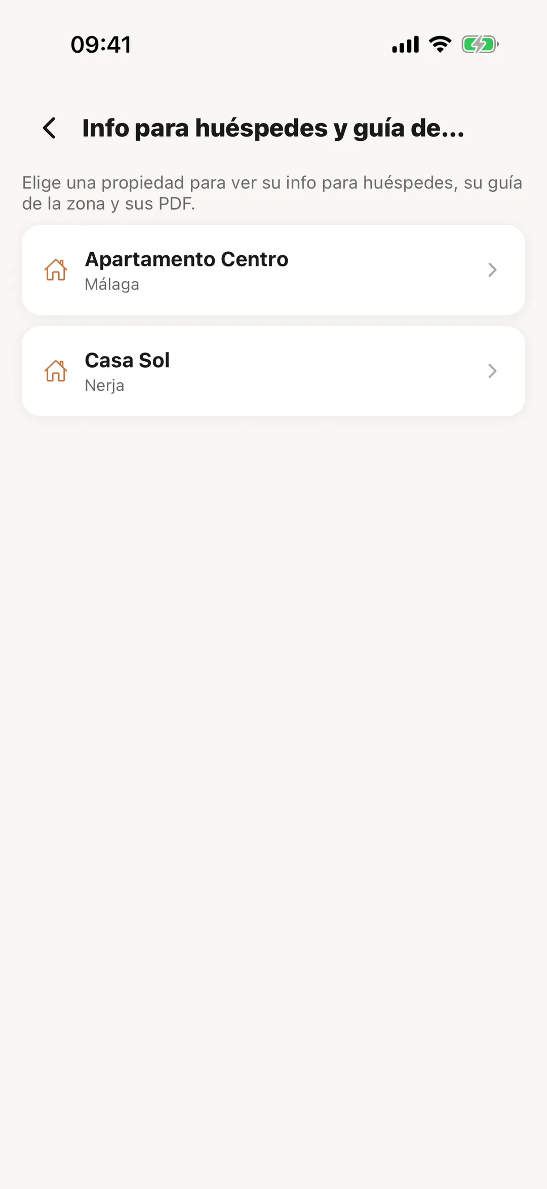 Captura de pantalla: Huéspedes desde cualquier sitio