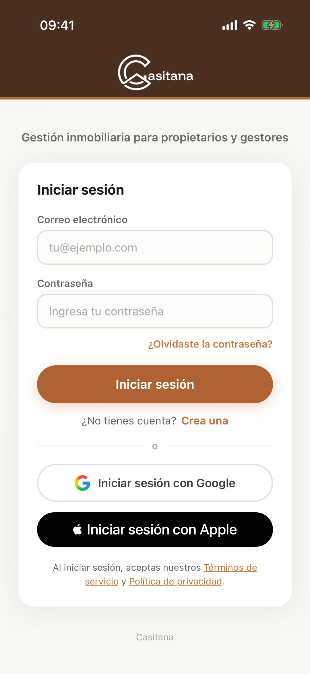 Captura de pantalla: Inicia sesión