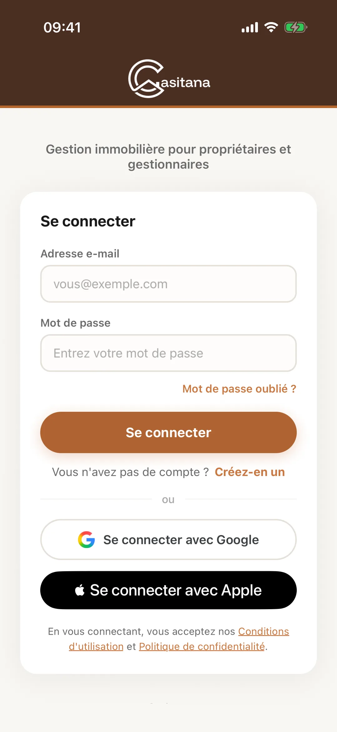 Capture d’écran : Se connecter