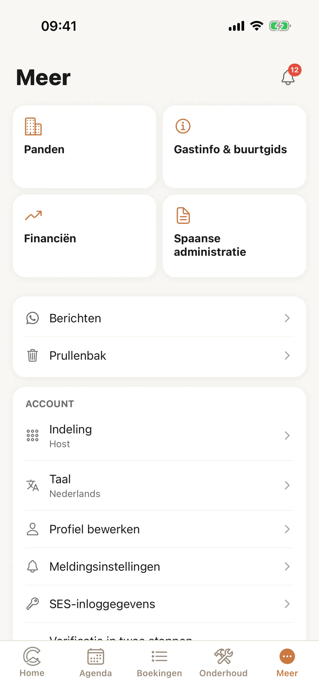 Schermafbeelding: Meer, als host