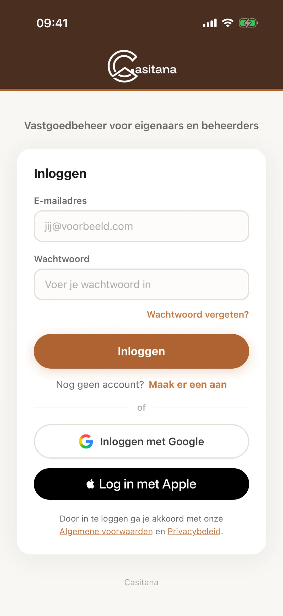 Schermafbeelding: Inloggen