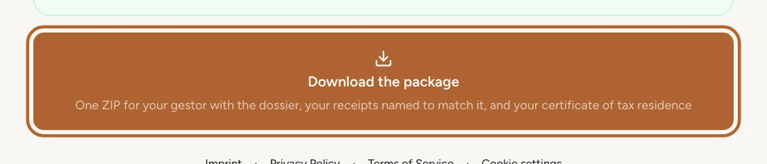 Screenshot: Download the package