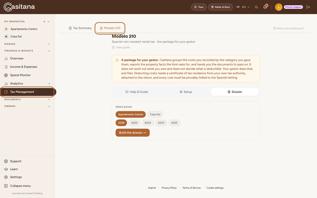 Screenshot: Open Modelo 210