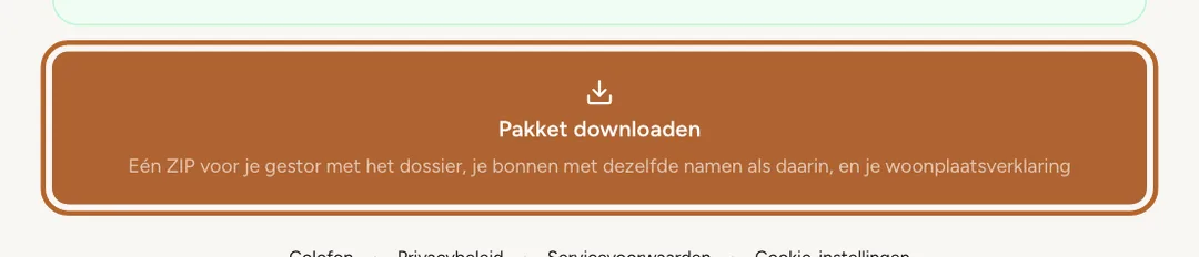 Schermafbeelding: Download het pakket