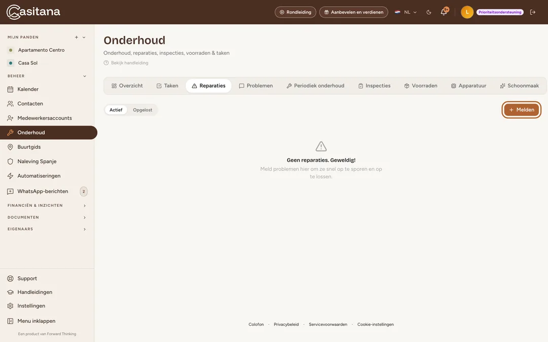 Schermafbeelding: Open Onderhoud