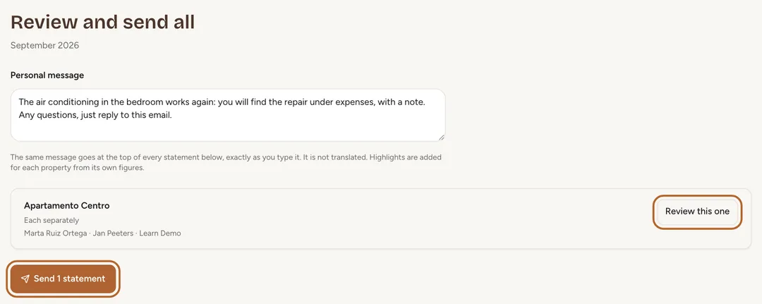 Screenshot: Review every statement at once
