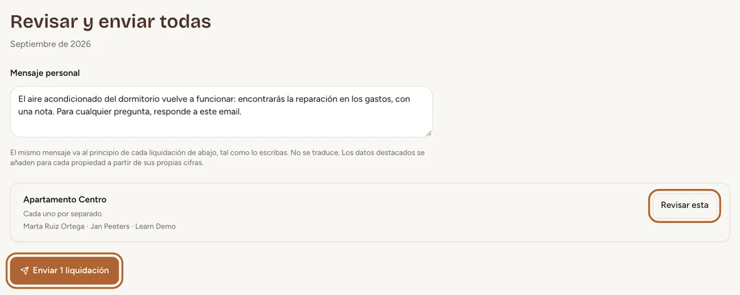 Captura de pantalla: Revisa todas las liquidaciones a la vez