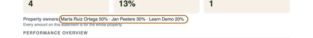 Screenshot: What the statement shows