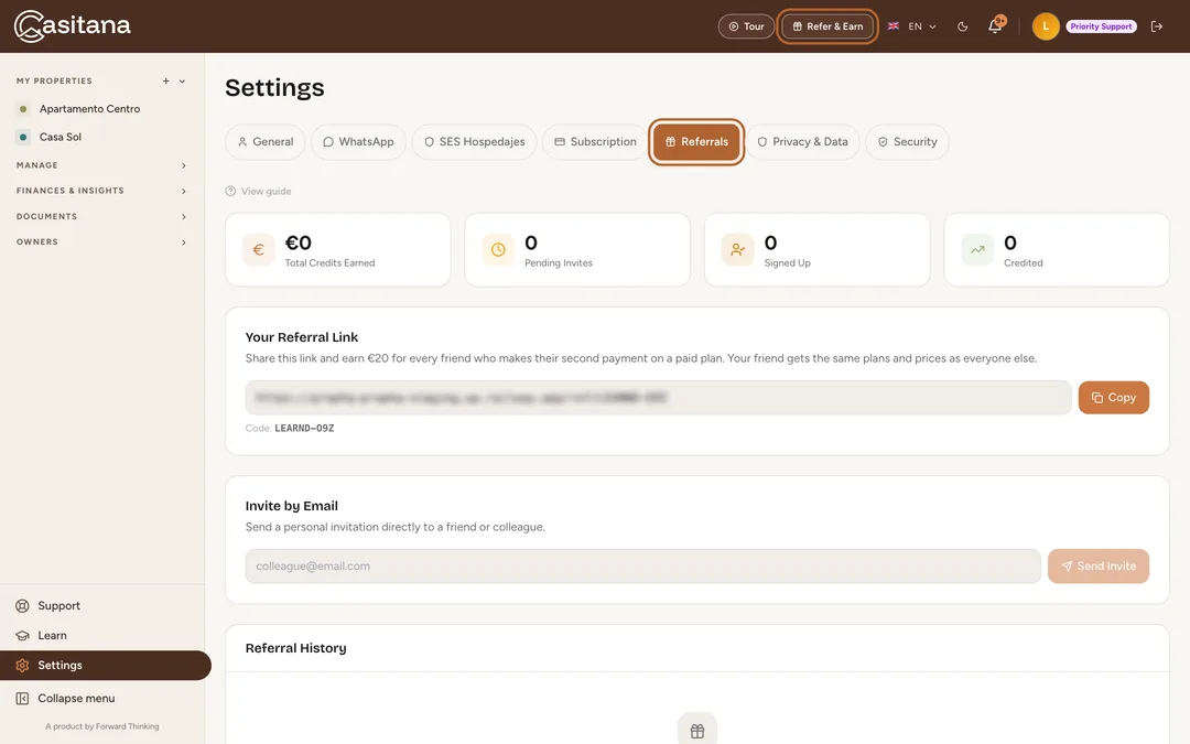 Screenshot: Open Referrals