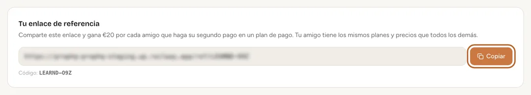 Captura de pantalla: Comparte tu enlace