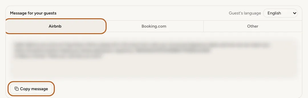 Screenshot: Copy the ready-made message