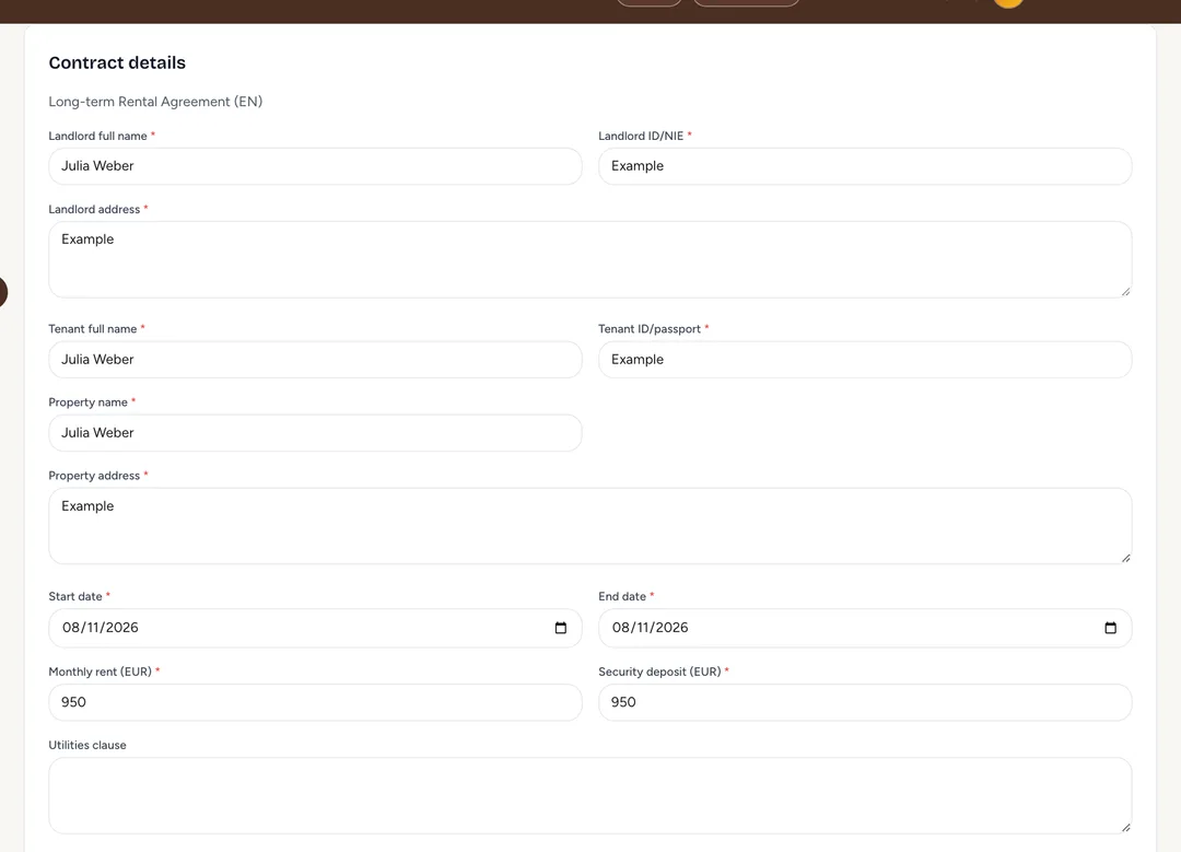 Screenshot: Complete the details