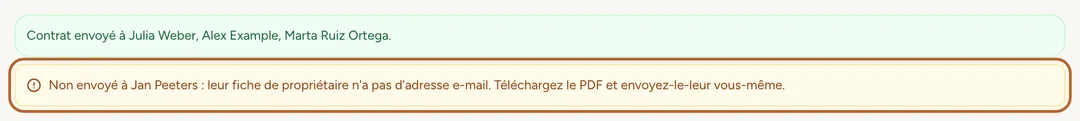 Capture d’écran : Envoyez-le à chaque bailleur