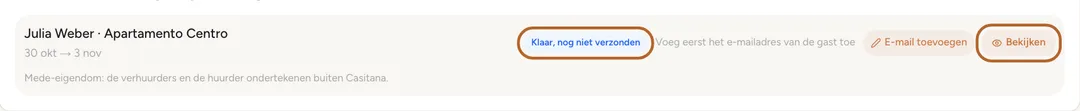 Schermafbeelding: Genereer het en verstuur het daarna