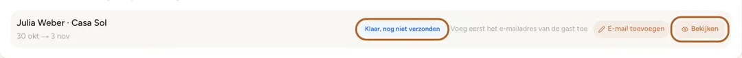 Schermafbeelding: Genereer het contract
