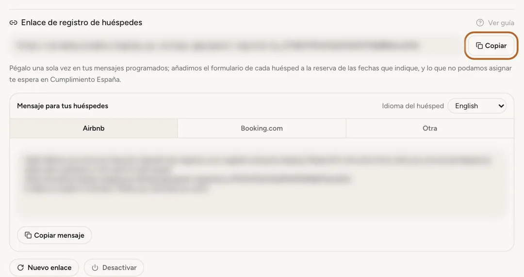Captura de pantalla: Crea el enlace