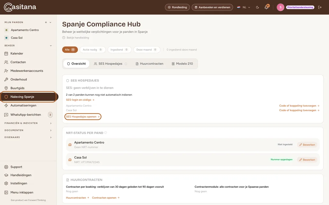 Schermafbeelding: Open de compliance hub