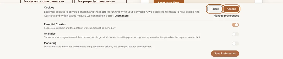 Screenshot: Your first visit
