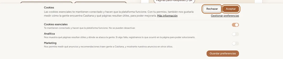 Captura de pantalla: Tu primera visita