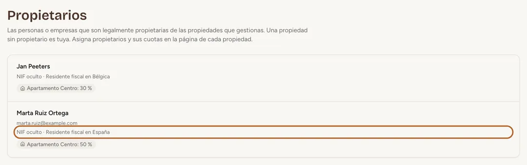 Captura de pantalla: Tus propietarios