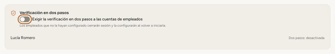 Captura de pantalla: Exígela a tus empleados